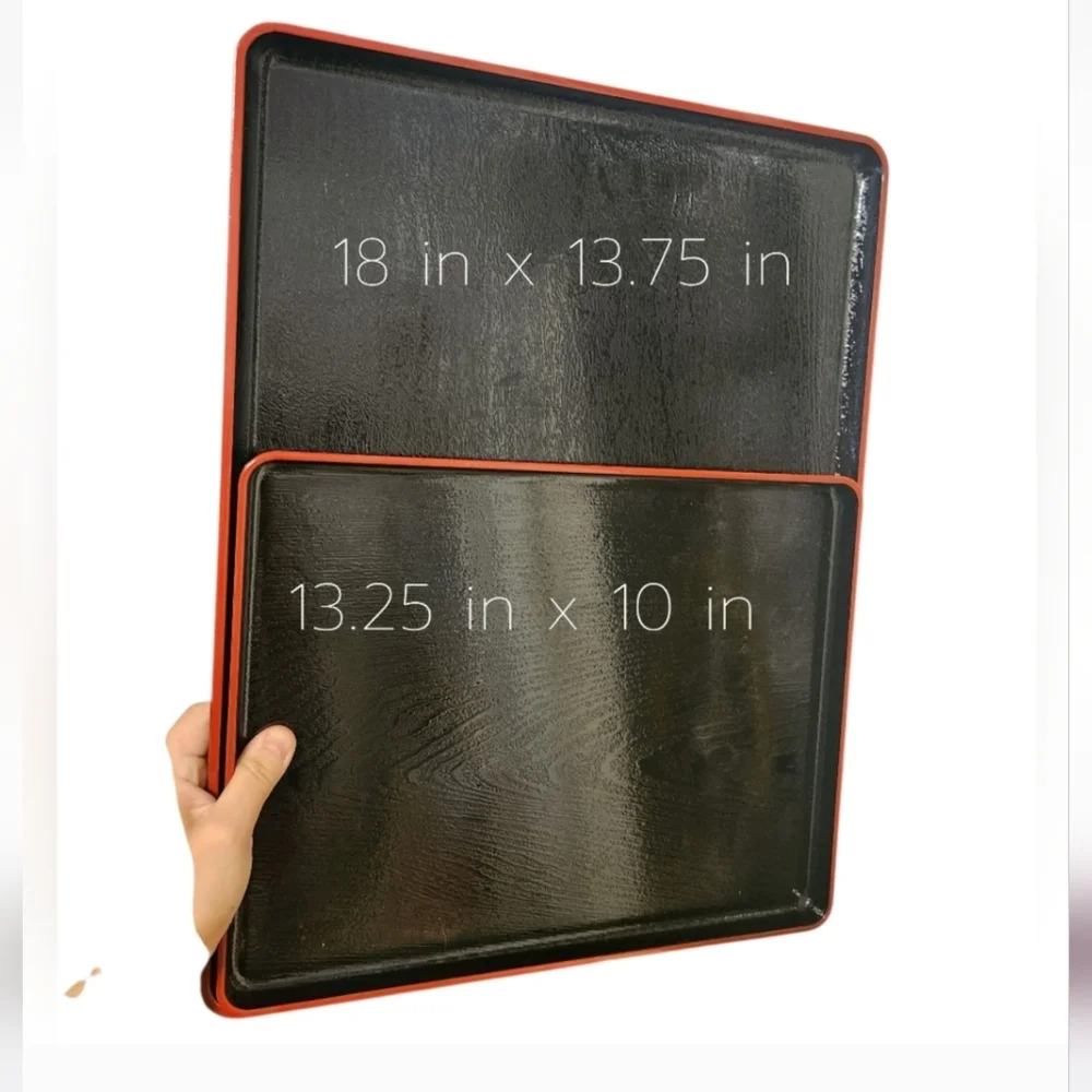 JapanBargain Plastic Serving Tray Red / Black Different Size